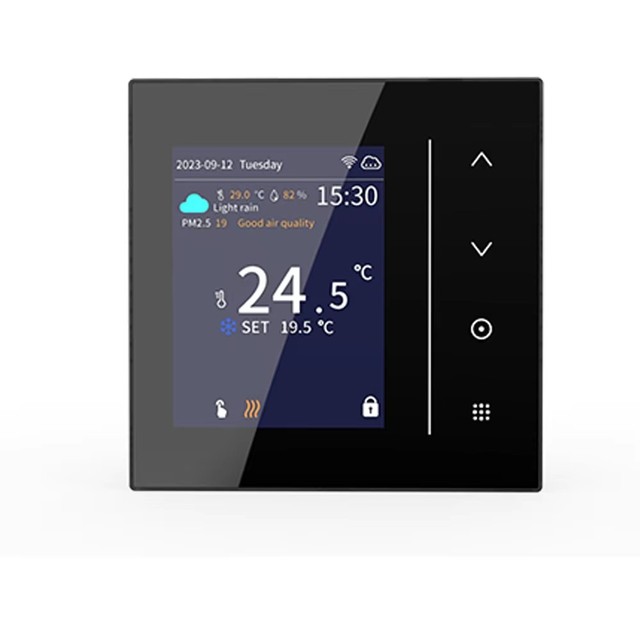OEM Smart WiFi Tuya ZIGBEE Programmable Thermostat for Hotel Room & Floor Heating Modern Touch Screen LCD Rotary 110V/240V