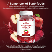 OEM AegleWell Permen Kunyah Cuka Apel dengan Mother Pomegranate Beetroot, Pendukung Pencernaan Alami, Detoksifikasi, Bersihkan, HALAL