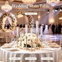 Supports de bougies en acrylique transparent à 3 bras pour anniversaires, mariages, fêtes – Décoration élégante et ornements pour événements