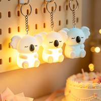 Porte-clés Koala mignon, lampe de nuit portable en silicone, mini lampe suspendue LED rechargeable par USB, lampe LED pour sac à dos, clés, cadeau pour enfants