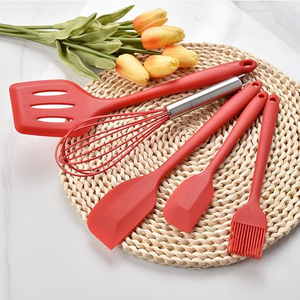 Customized Logo 5 Pcs Heat Resistant <b>Silicone</b> Kitchen Baking Spatula Set OEM ODM Non Stick Cooking <b>Tools</b> - Product Image 5