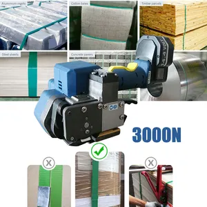 Recycle Using Battery Powered Handheld Strapping Machine PP Belt And PET Belt Strapping Tool For Concrete Pavers/cotton Bales