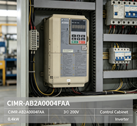 Variateur de fréquence triphasé Yaskawa CIMR-AB2A0004FAA 0,4 kW 220 V à contrôle vectoriel IP20, inverseur VFD avec indice de protection HD 150 % pour moteur en surcharge, certifié CE