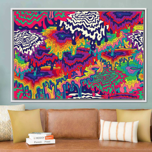 Psychedelic Stain <b>Canvas</b> Print: Bold Modern Wall Decor,WHITE <b>FRAMED</b> <b>CANVAS</b> - Product Image 2