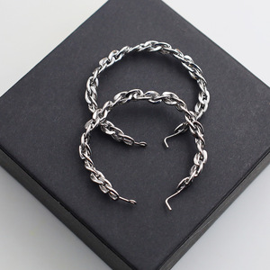 Titanium Steel Cuff Earrings Steel Color Geometric Design Party Fashion Statement Earrings - Product Image 1