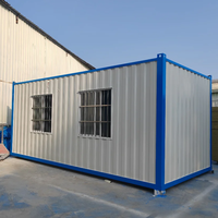 Conteneur aménagé bleu de 20 pieds, démontable, préfabriqué en kit, étanche, pour entrepôt et logement portable