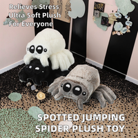 Jouets en peluche super doux en coton PP, araignées sauteuses tachetées mignonnes, jouets en peluche anti-stress pour Halloween