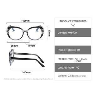 2023年女性用バイカラーブルーアンチライトベゼルバットPC2374 <span class=keywords><strong>Got</strong></span> 2020交換用高級メガネフレーム（Armazones Oftalmicos） - Product Image 6