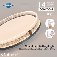 Plafonnier LED rond ultra-fin avec boîtier en aluminium et PC, télécommande, interrupteur mural, réglage de la luminosité et de la température de couleur (CCT), économie d'énergie