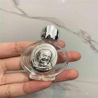 Nouvelle Bouteille d'Eau Bénite Portable en Verre de Cristal et Alliage, avec Motifs de Roses en Relief, pour Voyage, Objet Sacré Catholique