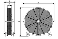 Ventilateurs mobiles industriels électriques à économie d'énergie QIXIANG, 2 m, HVS, lame réglable, acier inoxydable, OEM/ODM pour salle de sport