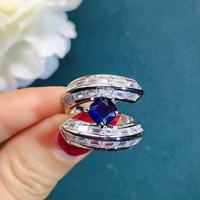 Bague bijoux haut de gamme Premier Vogue carré bleu royal avec design de banquet réglable élégant en cuivre luxueux