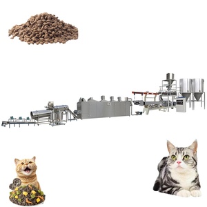 Ligne d'extrusion d'aliments pour animaux de compagnie en état neuf, équipée de recettes gratuites, composants principaux : moteur, PLC, pompe, engrenage, acier inoxydable 304 - Product Image 1