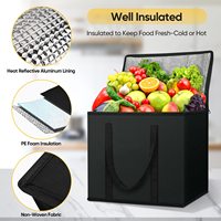 Sac de livraison alimentaire isotherme à six couches avec doublure en aluminium, rembourrage en mousse PE, grande capacité, fermeture éclair et poignée, sac de transport pour plats à emporter