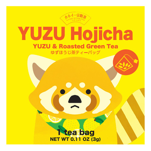 Thé vert torréfié Yuzu Hojicha au goût acidulé d'agrumes, qualité alimentaire, sachet de thé en forme de pyramide - Product Image 1