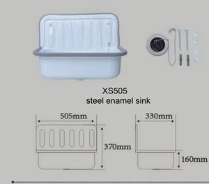 חם מכירת אמייל פלדה חדש כיורים xs505 עם פאנל בית מלבן בית פלדה כיור פלדה אמייל - Product Image 2