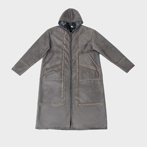 Thobe d'usine en stock, haute qualité, style arabe <span class=keywords><strong>marocain</strong></span>, hiver, pour homme, de prière, de luxe, à capuche, manches longues, manteau Farwa en daim - Product Image 2
