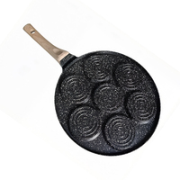 Gaufrier 7 trous en fonte antiadhésif, design dessin animé, mini gaufrier, poêle à gaufres à fond spiralé, compatible lave-vaisselle, pour cuisinière, gaufrier belge