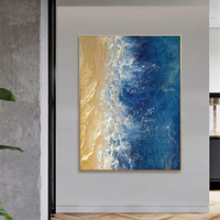 Peinture à la main moderne de haute qualité Texture abstraite épaisse dorée Grande peinture à l'huile moderne Toile Art mural