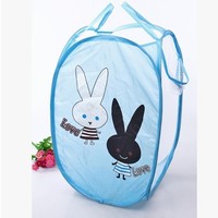 D5297 Nouveau panier à linge en maille, pliable et portable, imprimé, pour jouets d'enfants et rangement de chambre, vente en gros