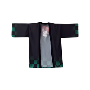 Sabito เสื้อโค้ทเด็กผู้หญิงลายแมวมีความสุข, ชุดกิโมโนสไตล์ญี่ปุ่นพิมพ์ลาย - Product Image 1