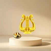 Insignias Metálicas 3D con Diseño de Dibujos Animados, Chapado en Oro, Forma Personalizada, Regalo Festivo