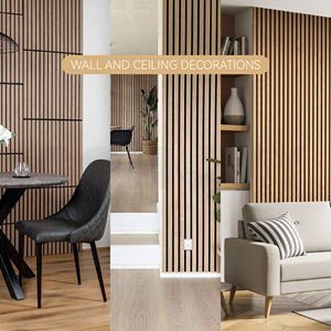 Decoração de Parede Comovy 2024 Para Moradia Decoração de Parede 3d Exterior Interior Painéis Acústicos de Ripa de Madeira Para Decoração Externa - Product Image 6