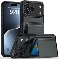 Étui de protection antichoc en TPU pour PC 17/Plus avec porte-cartes, rabat anti-chute et protection d'appareil photo