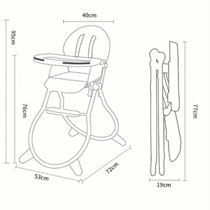 <span class=keywords><strong>Chaise</strong></span> haute bébé réglable <span class=keywords><strong>et</strong></span> pliable avec roulettes – Offre spéciale - Product Image 4