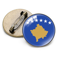 Nouvelle Broche Drapeau Kosovo, Badge Épingle, Broche Pays du Monde, Cadeau Original, Souvenir pour Voyageurs et Amoureux, Cadeau pour Fans de Clubs de Football, Personnalisé
