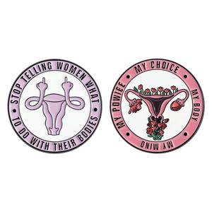 Broches de Esmalte con Forma de Flor y Útero para Mujer, Autonomía Corporal, Mi Cuerpo, Mi Decisión, Detén de Decirle a las Mujeres lo que Hacer, Joyería para Bolsos y Solapas - Product Image 6