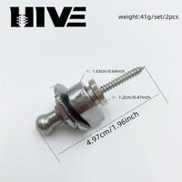 HIVE 2pcs/set Anti-drop Metal Strap Locks Locking Guitar Strap Lock Button for Acoustic Electric Guitar & Bass