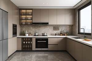 SANTOPOVA Cheap Price Modern L-Shaped Modular <b>Kitchen</b> Cabinet Set Matte Lacquer Finish Customized Design Built-in <b>Appliances</b> - Product Image 2