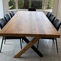 Ensemble de table à manger rectangulaire en bois de couleur noyer pour 6 personnes, meubles de salle à manger de cuisine de villa scandinave
