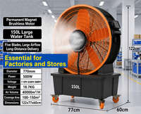 Ventilateur mobile en plastique à prix réduit avec grand réservoir d'eau et haute performance CE