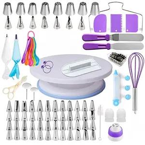 Cake Decorating Supplies Kit Baking Pastry Tools Baking Accessories Cake Turntable Set Including Piping Nozzles Decorating