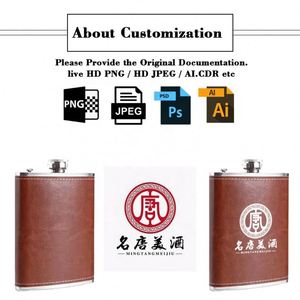 SiYJ729 Juego de Regalo de Petacas de Acero Inoxidable Personalizables con Logotipo, de 6, 7 y 8 oz, con Bolsillo de Cuero para Whisky, Embudo y Vasos - Product Image 2