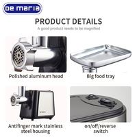 Offre Spéciale : Hachoir à Viande Électrique De Maria MGB-05 250ml, Haute Efficacité 500W, en Acier Inoxydable, pour Kibbeh, Sûr et Silencieux, Usage Domestique