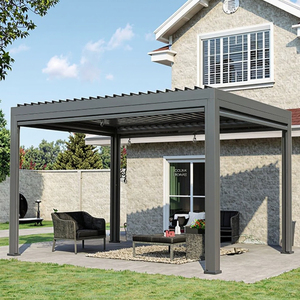 Auvent <span class=keywords><strong>de</strong></span> porte d'entrée extérieur motorisé en alliage d'aluminium imperméable SINGO Bioclimatique pour <span class=keywords><strong>grand</strong></span> jardin - Product Image 3