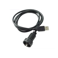 Câble d'extension USB industriel étanche en ABS, un extrémité mâle, deux fiches en caoutchouc protégées pour installation sur panneau