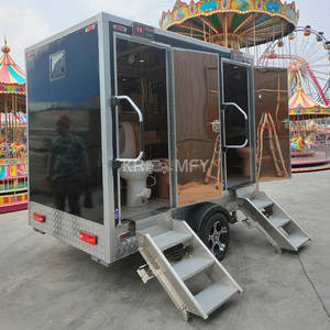 2 toilettes mobiles portables pour chantier de construction, remorques sanitaires VIP, toilettes de camping - Product Image 5