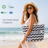 Tas Pantai Kanvas Gaya Bohemian dengan Hiasan Rumbai, Tas Selempang Katun yang Dapat Digunakan Kembali untuk Festival Musim Panas, Konser Musik, Cetak Kustom
