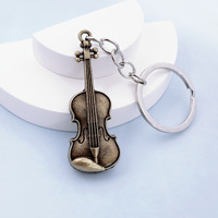 Porte-clés vintage en alliage de zinc léger personnalisé, décoration de guitare et de violon, accessoire d'instrument de musique