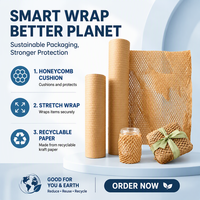 Rouleaux de papier nid d'abeille recyclables et durables, double épaisseur, pour un emballage durable, solution économique pour tous vos emballages