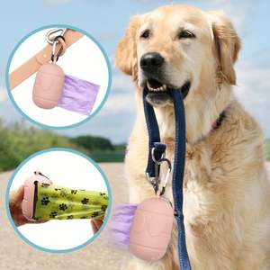 Personalizado manos libres portátil respetuoso con el medio ambiente mascota perro basura bolsa titular de silicona para perro caminar Correa - Product Image 5