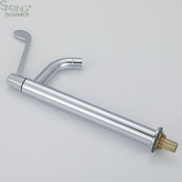 Robinet de lavabo à poignée longue pour lavabo froid de salle d'hôpital, à montage sur plan, avec cartouche céramique, design moderne pour chambre à coucher