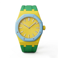 Boîtier en composite biocéramique écologique, mouvement à quartz MiYOTA, bracelet en caoutchouc, style sportif, verre résistant à l'eau, aiguilles luminescentes