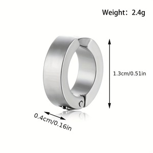 Boucles d'oreilles clips en acier inoxydable pour hommes Shuangshuo, sans perçage, fausses cartilages, accessoires de bijoux en gros - Product Image 3