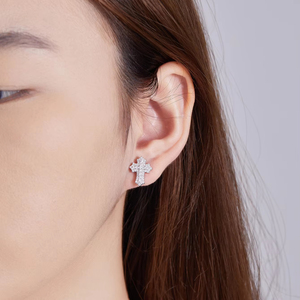 Aivenchy Luxury Lab Grown Diamond GEM <strong>Earrings</strong> Rhodium S925 Sterling Silver <strong>Fine</strong> Moissanite Women Cross <strong>Stud</strong> <strong>Earrings</strong> - Product Image 4