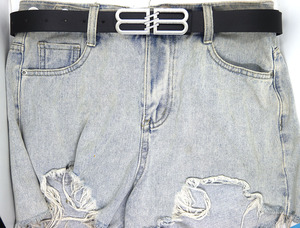 Nouvelle <span class=keywords><strong>ceinture</strong></span> en cuir PU avec boucle double <span class=keywords><strong>B</strong></span> - Product Image 3